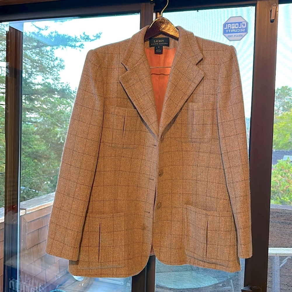 Ralph Lauren plaid Wool Blazer Size 14